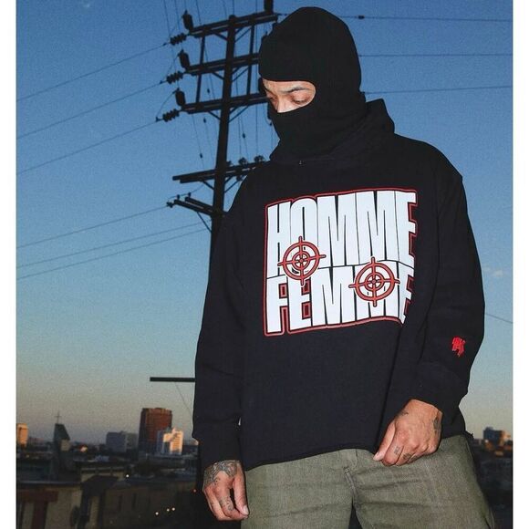 ✨Homme & Femme Sz Small Black Hoodie✨ - Picture 1 of 6